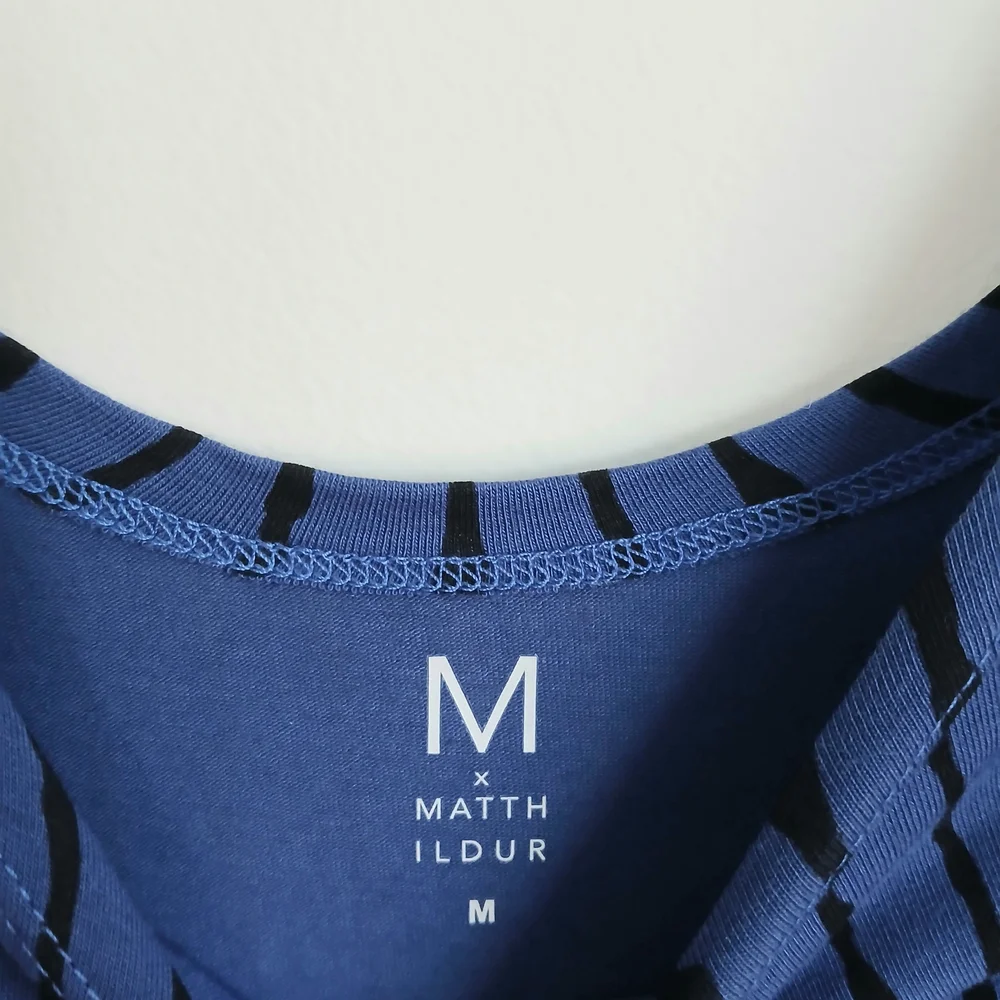 NWT- M x MATTHILDUR -Icelandic-Handmade -Blue and Black -Sleeveless-dress-Size M - Picture 6 of 13